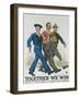 Together We Win Poster-James Montgomery Flagg-Framed Giclee Print