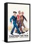 Together We Win-James Montgomery Flagg-Framed Stretched Canvas