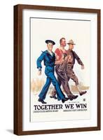 Together We Win-James Montgomery Flagg-Framed Art Print