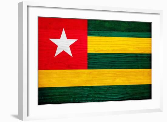 Togo Flag Design with Wood Patterning - Flags of the World Series-Philippe Hugonnard-Framed Art Print