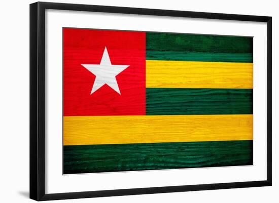 Togo Flag Design with Wood Patterning - Flags of the World Series-Philippe Hugonnard-Framed Art Print