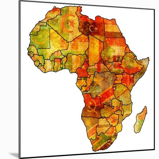 Togo on Actual Map of Africa-michal812-Mounted Premium Giclee Print