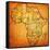 Togo on Actual Map of Africa-michal812-Framed Stretched Canvas