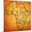 Togo on Actual Map of Africa-michal812-Mounted Art Print