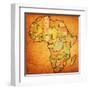 Togo on Actual Map of Africa-michal812-Framed Art Print