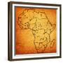 Togo on Actual Map of Africa-michal812-Framed Premium Giclee Print