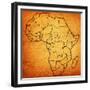 Togo on Actual Map of Africa-michal812-Framed Premium Giclee Print