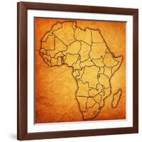 Togo on Actual Map of Africa-michal812-Framed Art Print