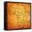 Togo on Actual Map of Africa-michal812-Framed Stretched Canvas