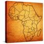 Togo on Actual Map of Africa-michal812-Stretched Canvas