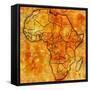 Togo on Actual Map of Africa-michal812-Framed Stretched Canvas