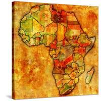 Togo on Actual Map of Africa-michal812-Stretched Canvas