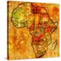 Togo on Actual Map of Africa-michal812-Stretched Canvas