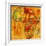 Togo on Actual Map of Africa-michal812-Framed Art Print