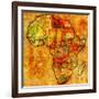 Togo on Actual Map of Africa-michal812-Framed Art Print