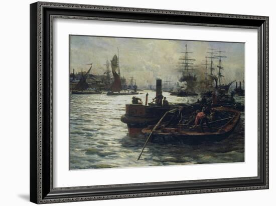 Toil, Glitter, Grime and Wealth on a Flowing Tide-William Lionel Wyllie-Framed Giclee Print