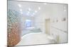 Toilet and Jacuzzi in Spacious White Bathroom with Tiles with Poppies.-Paha_L-Mounted Photographic Print