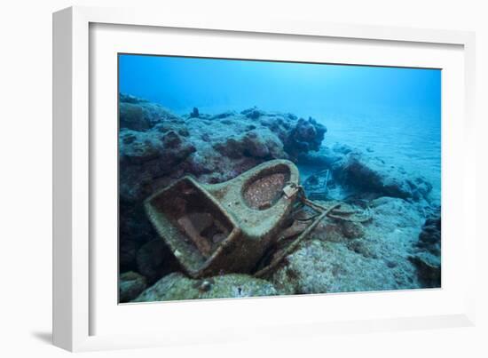 Toilet Bowl Resting on Coral Reef in Dominican Republic-Paul Souders-Framed Photographic Print