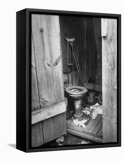 Toilet in Outhouse in Slum Area a Few Blocks from the Capital in Washington, Dc-Carl Mydans-Framed Stretched Canvas