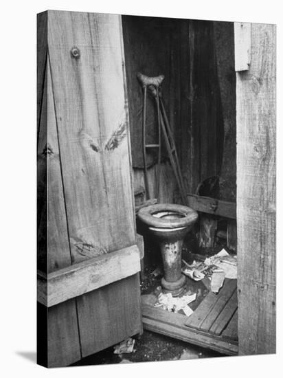 Toilet in Outhouse in Slum Area a Few Blocks from the Capital in Washington, Dc-Carl Mydans-Stretched Canvas