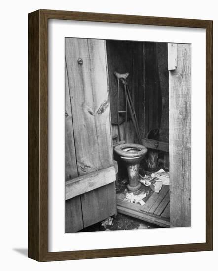 Toilet in Outhouse in Slum Area a Few Blocks from the Capital in Washington, Dc-Carl Mydans-Framed Photographic Print