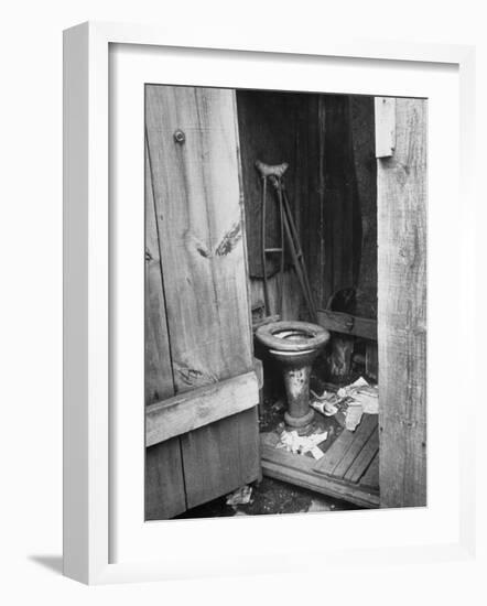 Toilet in Outhouse in Slum Area a Few Blocks from the Capital in Washington, Dc-Carl Mydans-Framed Photographic Print