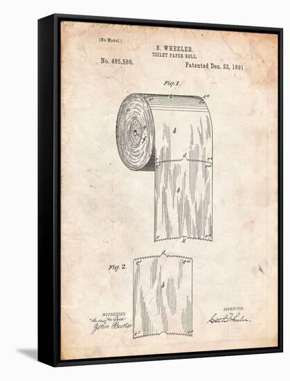 Toilet Paper Patent-Cole Borders-Framed Stretched Canvas