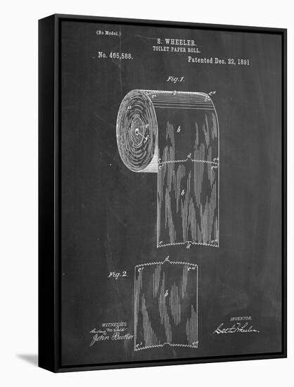 Toilet Paper Patent-null-Framed Stretched Canvas