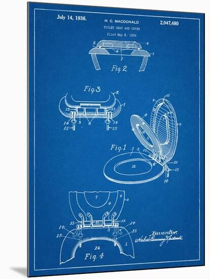 Toilet Seat Patent-null-Mounted Art Print