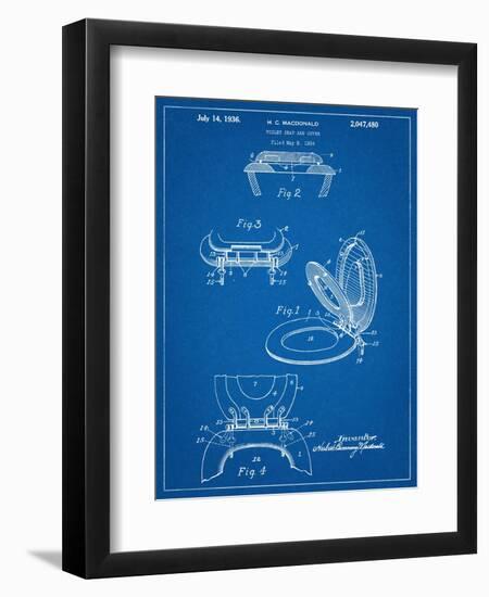 Toilet Seat Patent-null-Framed Art Print