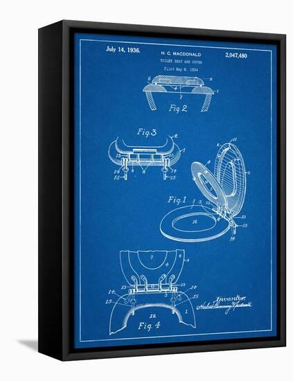 Toilet Seat Patent-null-Framed Stretched Canvas