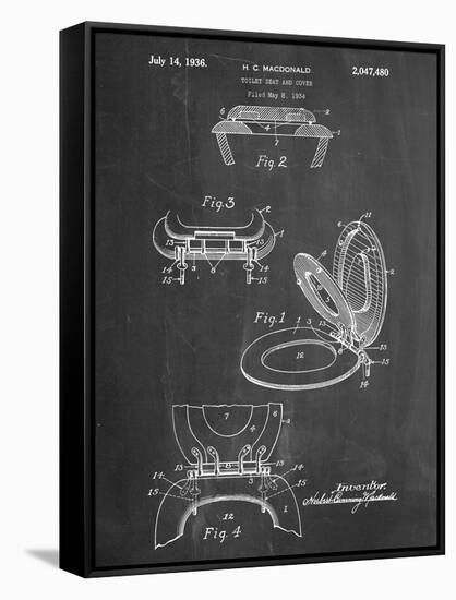 Toilet Seat Patent-null-Framed Stretched Canvas