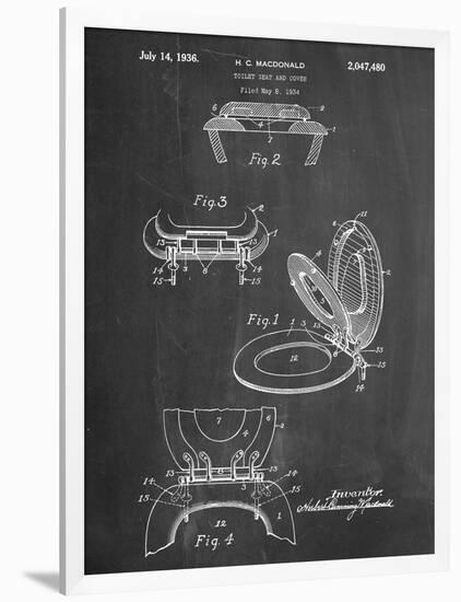 Toilet Seat Patent-null-Framed Premium Giclee Print