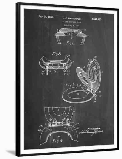 Toilet Seat Patent-null-Framed Premium Giclee Print