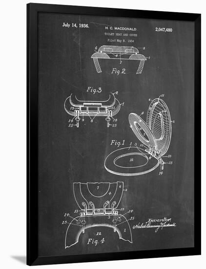 Toilet Seat Patent-null-Framed Premium Giclee Print