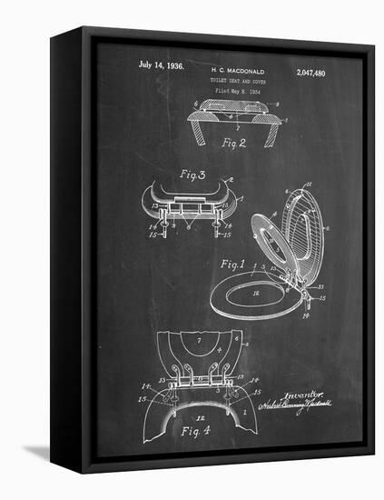 Toilet Seat Patent-null-Framed Stretched Canvas