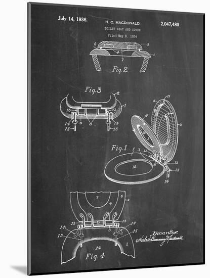 Toilet Seat Patent-null-Mounted Art Print