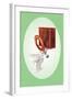 Toilet with Wooden Back-null-Framed Art Print