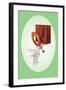 Toilet with Wooden Back-null-Framed Art Print