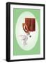 Toilet with Wooden Back-null-Framed Art Print