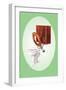 Toilet with Wooden Back-null-Framed Art Print