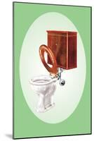 Toilet with Wooden Back-null-Mounted Art Print