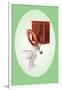 Toilet with Wooden Back-null-Framed Art Print