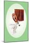 Toilet with Wooden Back-null-Mounted Art Print