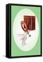Toilet with Wooden Back-null-Framed Stretched Canvas