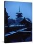 Toji Pagoda in Snow-null-Stretched Canvas