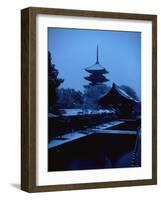 Toji Pagoda in Snow-null-Framed Photographic Print