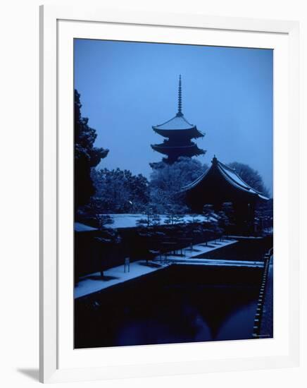 Toji Pagoda in Snow-null-Framed Photographic Print