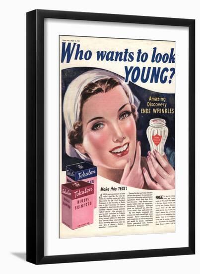 Tokalon, Wrinkles Face Skin Care Creams, UK, 1939-null-Framed Giclee Print