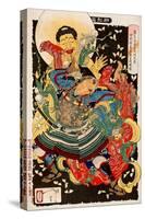 Toki Motosada, Hurling a Demon King, Thirty-Six Transformations-Yoshitoshi Tsukioka-Stretched Canvas